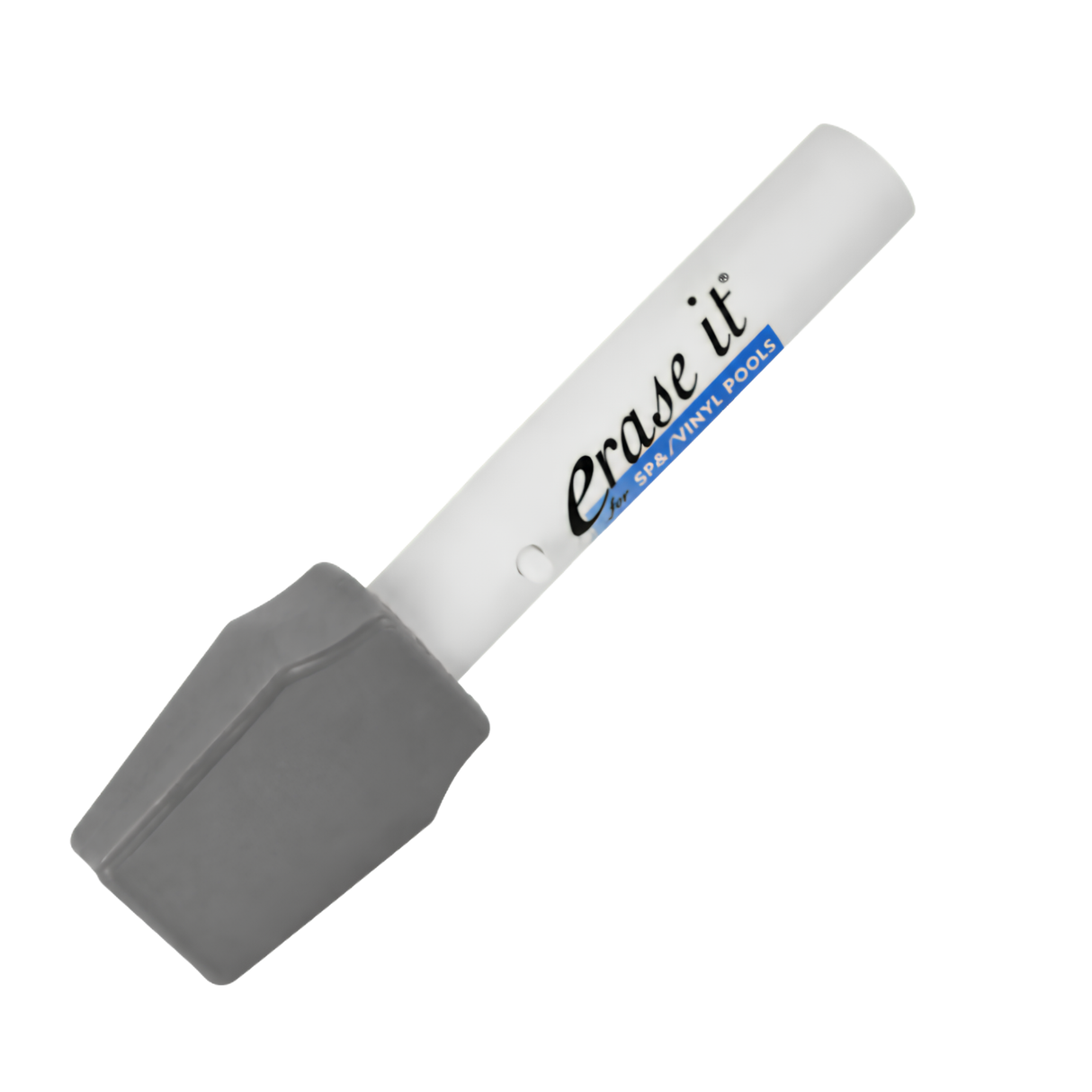 Erase It handheld stain remover stick tool for spa and vinyl swimming pools against a white background.