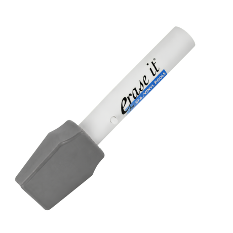 Erase It handheld stain remover stick tool for spa and vinyl swimming pools against a white background.