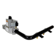 Hayward liquid petroleum gas LPG propane conversion kit assembly for H-Series 150MJ pool heaters, featuring the gas valve body regulator and attached burner manifold pipe with brass orifices.