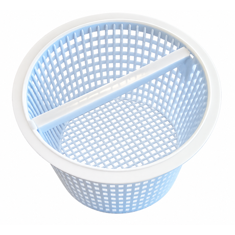 whiteplastic Hayward SP1094 pool skimmer basket replacement with white top rim and integrated handle bar for above-ground pool filtration