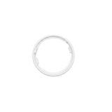Direct overhead front view of a light grey plastic adapter ring for a HydroAir adjustable VSR spa jet, showing its circular profile and internal mounting tabs.