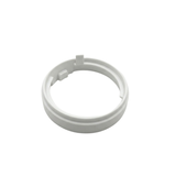 Top-down angled view of a light grey plastic adapter ring for a HydroAir adjustable VSR spa jet, highlighting inner locking tabs and smooth circular rim.