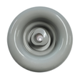 Direct overhead front view of a grey HydroAir adjustable VSR spa jet internal insert, featuring a smooth rounded outer bezel ring and a central rotational nozzle.