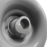 Close-up view of the central rotational nozzle on a grey HydroAir adjustable VSR spa jet internal insert, showing its directional outlet tip within a smooth circular inner bezel.