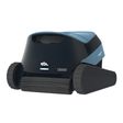 Maytronics Dolphin S1000 robotic pool cleaner in blue and black with active scrubbing brushes and tracks for automatic in-ground pool cleaning