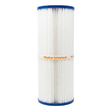 Full front profile view of a Pleatco Advanced 50 Sq Ft replacement filter cartridge with a central support band for Artesian and South Seas spas