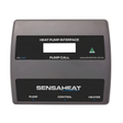 Sensaheat Heat Pump Interface automated controller unit with a digital display screen, pump call indicator, and labeled outlets for pump, control, and heater.