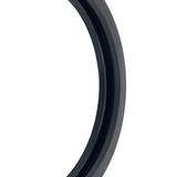 Close-up detail view of the curved outer edge and internal recess of a black rubber Spa Electrics WN203 sealing gasket.