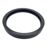 Full perspective view of a black rubber Spa Electrics WN203 replacement sealing gasket resting on a plain white background.