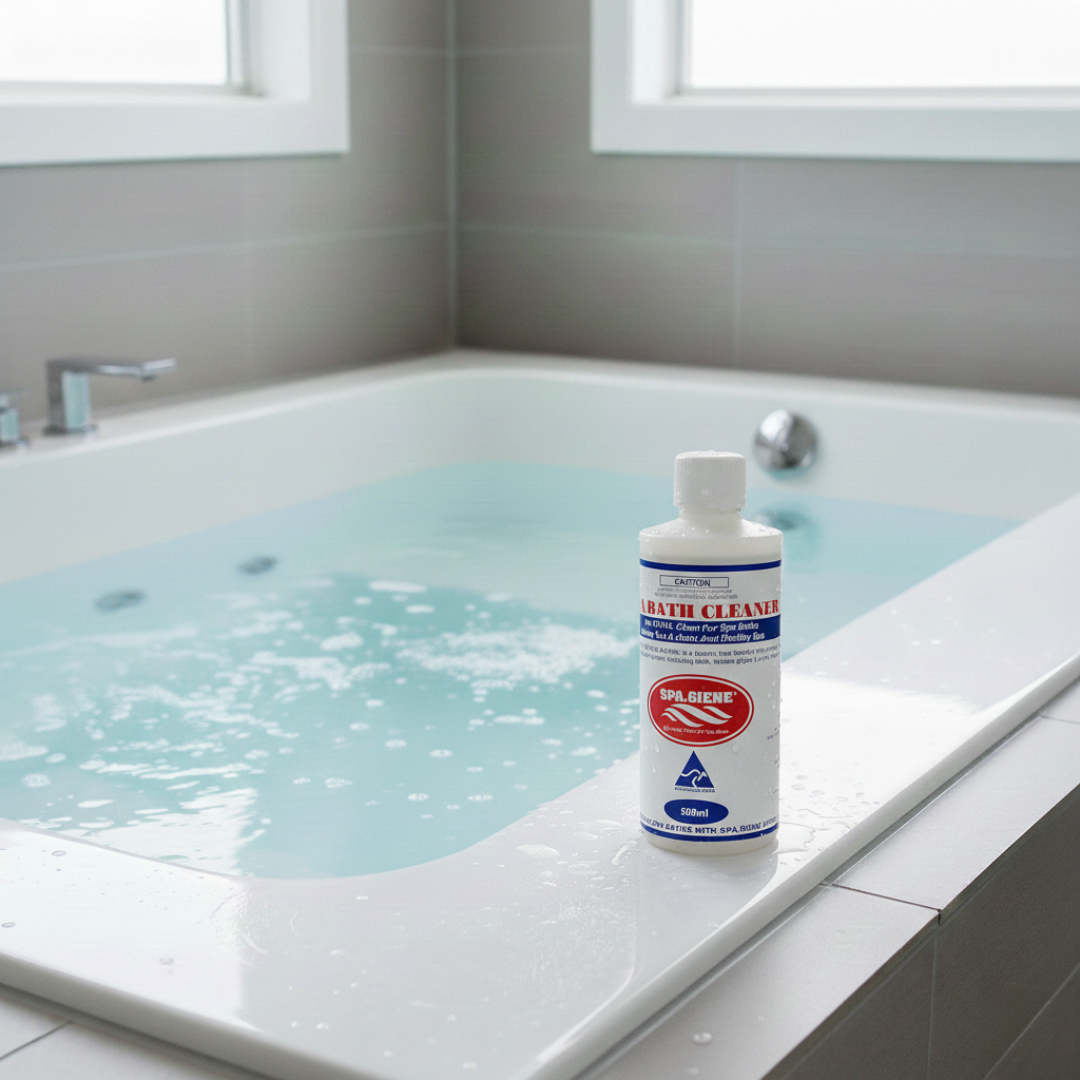 hygienic and fresh spa bath experience after cleaning with Spa Giene 500ml