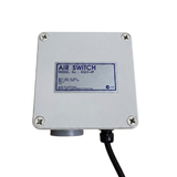 Front view of the Space Age Electronics AS01-H single outlet heavy duty 15A pool air switch controller box on a white background.