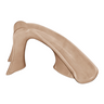 A studio product shot of the S.R. Smith Cyclone deck-mounted inground pool slide in sandstone granite color, isolated on a white background, highlighting its compact rotomolded body structure and right-curving water slide flume.