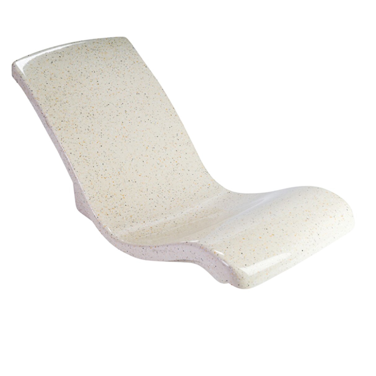 S.R. Smith Destination Series in-pool rocking lounge chair in Seashell light off-white speckled composite finish isolated on a white background.