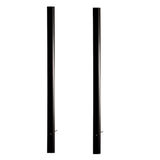 Pair of black vinyl-coated replacement upright posts for the S.R. Smith Swim N' Spike swimming pool volleyball game system isolated on a white background.