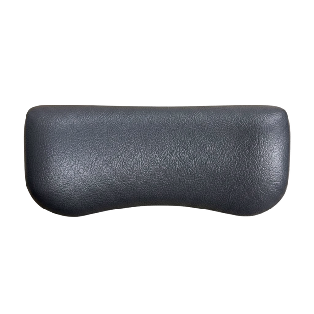 Tropic Seas Spas Lounge series replacement hot tub headrest pillow in charcoal gray, featuring a smooth textured finish and curved ergonomic design.