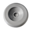 Top-down view of a universal textured gray 3 3/4-inch spa hot tub diverter valve replacement cap with a smooth center recession and main stem opening on a clean white background.