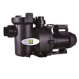 Three-quarter studio view of an all-black Zodiac FloPro SS 2.0 HP pool pump, displaying the silver Zodiac logo emblem, black union connections, strainer pot housing, and electric motor assembly isolated on white.