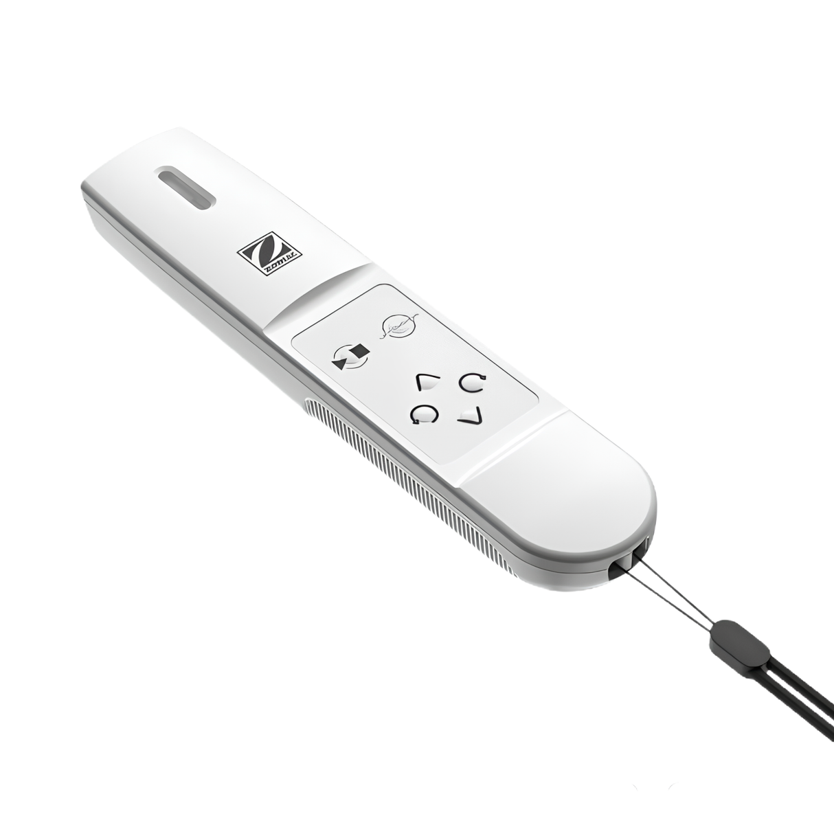Zodiac FreeRider iQ cordless robotic pool cleaner genuine replacement LiFi remote control in white with direction symbols and a black wrist lanyard.